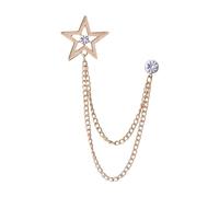 vreplrse Ensemble broche étoile et pince à cravate pour homme, accessoires de costume spécialement conçus pour les fêtes, les célébrations, pères et maris. Broche étoile à porter au col d'un, Or