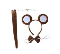 vreplrse Ensemble de déguisement Oreilles de Singe, nœud Papillon et Queue : Accessoires Parfaits pour Halloween. Cet Ensemble est également Une Excellente idée Cadeau pour Les familles.