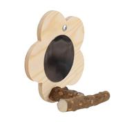 vreplrse Jouet en Bois pour Cage à cacatoès Gris d'Afrique avec Miroir interactif, pour s'amuser à mâcher et percher. Support pour Oiseaux avec Miroir intégré.