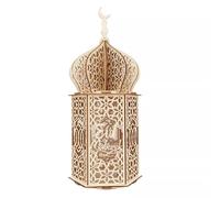 vreplrse Lanterne en Bois exquise pour l'Aïd Moubarak, Facile à Assembler et Durable, fabriquée en Bois Naturel. Lanterne Creuse pour Le Ramadan Kareem, Un, 24 * 10 * 10cm