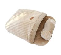 vreplrse Lit pour Chat Semi-fermé Retraite Confortable pour Chat et Grands Chats. Ce n'est Pas Seulement Un lit pour Chat où Les Chats Peuvent Dormir confortablement, Kaki, 65 * 50 cm