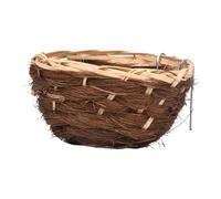 vreplrse Nid d'oiseau tissé Facile à Installer, nichoir Suspendu Simple pour Espace extérieur, nichoir extérieur en Bambou tissé, livré avec Un Crochet en métal Robuste