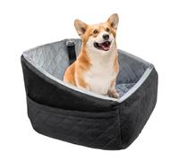 vreplrse Panier pour Chien, Niche Douce, Chaude et Confortable, en Coton et Lin, Objets mélangés, Emballage compressé, siège Auto pour Chien, Gris Noir