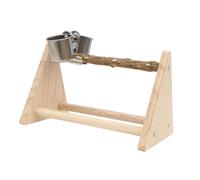 vreplrse Perchoir de Table en Bois pour perroquets, conçu pour favoriser Les interactions Entre Les Oiseaux et Encourager Leur Jeu, avec Tasse, 22.4 x 13.5 x 14.3 cm