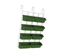 vreplrse Pot de fleurs, pot de plantes, à légumes, à fruits, fraisier, jardinière murale verticale 4 niveaux avec trous drainage, rail avec trous drainage pour fleurs et plantes