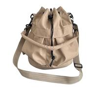 vreplrse Sac à cordon unique et tendance en tissu Oxford, grande capacité, sac bandoulière seau, à main polyvalent, solution de voyage, seau cordon en tissu Oxford, grande capacité, Kaki