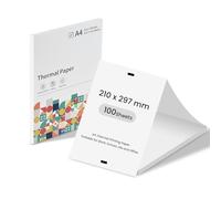vretti A4 Lot de 100 feuilles de papier thermique pliable compatible avec imprimante portable P83 et autres imprimantes portables A4 210 x 297 mm