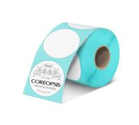 Vretti Étiquettes Thermiques Autocollantes Imperméables 50x50mm, 750 Pièces/Rouleau, Blanc sur Noir, Autocollants Ronds pour Inventaire, Étiquettes Amovibles Durables