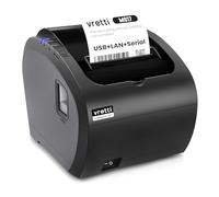 vretti Imprimante de reçus thermique, 80 mm, USB POS, imprimante de cuisine de restaurant avec coupeur automatique, tiroir de caisse, interface Ethernet série USB pour Windows/Mac/Linux, non carré