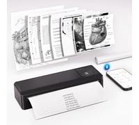 vretti Imprimante Mobile A4 Imprimante Thermique Portable A4 pour Les déplacements, Connexion Bluetooth pour Smartphones, Compatible avec Android/iOS, imprimante de Voyage pour la Maison