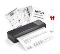 vretti Imprimante Thermique A4 Portable Bluetooth pour Étiquette & Document | Imprimante Mobile sans Encre Compatible iOS Android Windows Mac, Prend en Charge Le Papier Thermique A4 210 x 297 mm,Noir