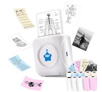 vretti Mini imprimante Thermique TP2-Y Imprimante autocollante Compatible avec Android et iOS - Mini imprimante Photo avec 10 Rouleaux d'étiquettes - Imprimante de Poche Portable pour iPhone Notes