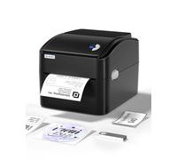 vretti Monochrome Imprimante d'étiquettes Thermique 4x6, Code à Barres Thermique USB Direct Haute Vitesse 152mm/s Machine d'écriture d'imprimante d'étiquettes d'expédition