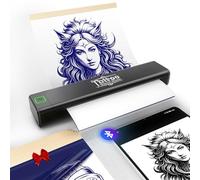 vretti Thermocopieur Tatouage Bluetooth P84, 5 Feuilles A4 Papier Transfert Imprimante, Imprimante Stencil Tatouage, Transfert Machine Copieur pour iOS Android et Mac