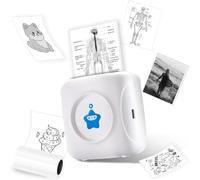 vretti TP2-Y Mini imprimante Thermique de Poche Compatible avec Android & iOS avec 1 Rouleaus d'étiquettes, imprimante Bluetooth pour iPhone, liste de Travail, Notes, Photos, Bricolage