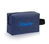 VRFASHION Trousse de toilette personnalisée avec nom brodé des hommes, essentiels de voyage personnalisés pour sac de rasage imperméable
