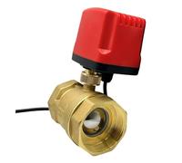 VRHZSKCN 1/2'' 3/4'' 1'' 1-1/4'' 2 inch 2-Way Brass Electric Ball Valve 220v 12v Motorized Ball Valve Big Torque Metal Motor(DN32,12VDC_CR02)