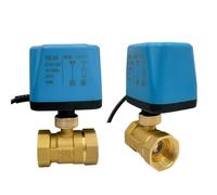 VRHZSKCN 1/2" 3/4" 1" 2" Normally Closed/Open Electric Ball Valve 2-Wire Brass Motorized Ball Valve for Water/Oil/Liquid(DN40,220VAC_CR704)