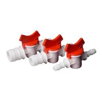 VRHZSKCN Plastic 4~25mm Pom Ball Valve Drip Irrigation System Hose Pagoda Joint Tank Air Pump Garden Water Connector Pipe Valve(32mm-32mm,5PCS)
