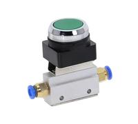 VRHZSKCN Vanne mécanique à 2 Positions, Filetage 1/8", 3 Voies, Bouton-Poussoir Plat Vert, vanne pneumatique momentanée MOV-321PP(6MM)