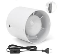 Vrietina 100mm Extracteur d’air Ventilateur Tubulaire 130m³/h Câble 3m