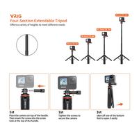 VRIG TP-08 51cm Selfie Stick Trépied pour Insta360 bery GoPro Max fore10 9 8 7 6 5 4 Trépied de téléphone extensible pour iPhone Samsung - Type TP-08 #A