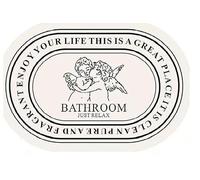 VRILU Angel CRB0100 Tapis de bain lavable en machine - En microfibre douce, absorbante, antidérapante, esthétique, lavable en machine - 61 x 89,9 cm - Noir et blanc