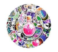 Vriusi 50pcs Potion Water Bottle Stickers, Halloween Potion Graffiti, Potion Bottle Scrapbooking Decals, Waterproof Adhesive Aesthetic Stickers For Scrapbook and Laptop Case