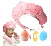 Vriusi Bonnet de douche pour - Chapeau à visière avec jauge de température de l'eau et tasse à shampooing, bonnet de shampooing avec brosse à shampooing, rend le bain des plus amusant