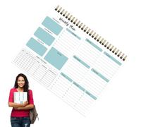 Vriusi Calendrier hebdomadaire | Planificateur de tâches quotidiennes chic | Carnet de planification hebdomadaire à A4, suivi des tâches quotidiennes et des habitudes, planificateur académique