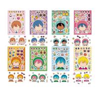 Vriusi Créez des autocollants pour le visage des, des autocollants de puzzle de dessins animés | Jeu de puzzle d'échange de visage de dessin animé de 16 feuilles - Autocollants créatifs pour le