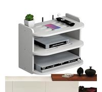 Vriusi Étagère de routeur WiFi, étagère murale pour projecteur, sans perçage, support de dissipation de la chaleur pour routeur sans fil, rangement multifonctionnel, console de jeu, WiFi mural