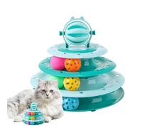 Vriusi Interactive Cat Toy, Cat Turntable Ball, 4-Tier Cat Toy Tower, Cat Ball Exercise Toy, Pet Cat Turntable, Tower Cat Toy Indoor, Outdoor Cat Ball Toy, Cat Mental Exercise Toy, Cat Physical Exer