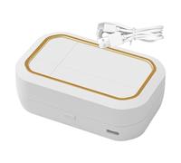 Vriusi Nettoyeur des yeux - Machine de nettoyage portable à ultrasons, entretien propre avec chargeur, solution trempée pour lentilles dures, RGP, souples