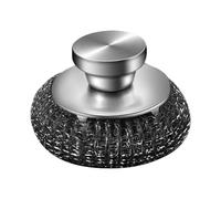 Vriusi New Stainless Steel Pot Brush, Stainless Steel Dish Cleaning Scrubber, Kitchen Special Short-handled Steel Wire Ball, Carrelage Cleaning Scrubber Brush for Cleaning Barbecue Grills and Wash