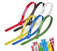 Vriusi Sangle à boucle autobloquante, attaches de câble réutilisables en nylon - Attaches de câble autobloquantes réutilisables avec fermeture éclair