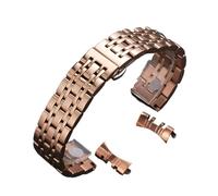 VRKRTVBLB Bracelet de montre en acier inoxydable 12-26 mm for hommes et femmes, avec extrémités incurvées, adapté aux montres connectées à quartz(Rose Gold,17mm)
