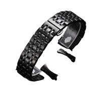 VRKRTVBLB Bracelet de montre en acier inoxydable 12-26 mm for hommes et femmes, avec extrémités incurvées, adapté aux montres connectées à quartz(Black,20mm)