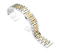VRKRTVBLB Bracelet de montre en acier inoxydable 14 mm-22 mm, bracelet en métal massif, accessoires for hommes et femmes(Silver Gold,22mm)