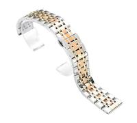 VRKRTVBLB Bracelet de montre en acier inoxydable 14 mm-22 mm, bracelet en métal massif, accessoires for hommes et femmes(Silver Rose Gold,20mm)