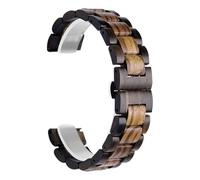 VRKRTVBLB Bracelet de montre en bois à dégagement rapide, bracelet de remplacement unisexe de 20mm 22mm(Black and brown,22mm)