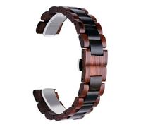VRKRTVBLB Bracelet de montre en bois à dégagement rapide, bracelet de remplacement unisexe de 20mm 22mm(Red and black,22mm)