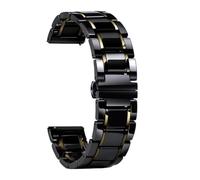 VRKRTVBLB Bracelet de Montre en céramique en Acier Inoxydable à dégagement Rapide, Bracelet de Poignet Unisexe à Boucle Pliante, 20mm 22mm(Black Gold,22mm)