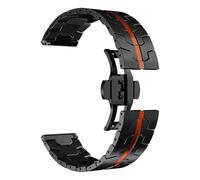 VRKRTVBLB Bracelet de montre en métal en acier inoxydable 20 mm 22 mm Bracelet universel à boucle déployante for hommes et femmes(Black red,22mm)