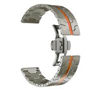 VRKRTVBLB Bracelet de montre en métal en acier inoxydable 20 mm 22 mm Bracelet universel à boucle déployante for hommes et femmes(Titanium orange,22mm)
