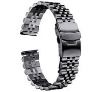 VRKRTVBLB Bracelet de montre unisexe en acier inoxydable 18 mm-30 mm, compatible avec les montres à quartz intelligentes(Black,18mm)