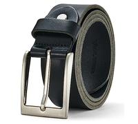 VRLEGEND Ceinture Homme Cuir Ceinturon 38mm Pleine Fleur 100% Cuir Véritable pour Jeans Décontracté Travail Vêtements (Noir,105CM Totale)
