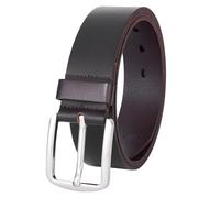 VRLEGEND Ceinture Homme Cuir Ceinturon 38mm Pleine Fleur 100% Cuir Véritable pour Jeans Décontracté Travail Vêtements (Marron-A,125CM Totale)