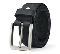 VRLEGEND Ceinture Homme Cuir Ceinturon En Cuir Pleine Fleur,100% Cuir Véritable 38 mm De Largeur avec Boîte Cadeau (Noir, 135CM)