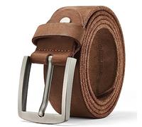 VRLEGEND Ceinture Homme Cuir Ceinturon En Cuir Pleine Fleur,100% Cuir Véritable 38 mm De Largeur avec Boîte Cadeau (Marron, 105CM)